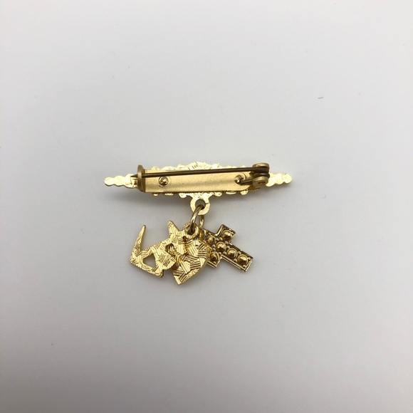 Clear Rhinestone Pin With Charms - Picture 2 of 2